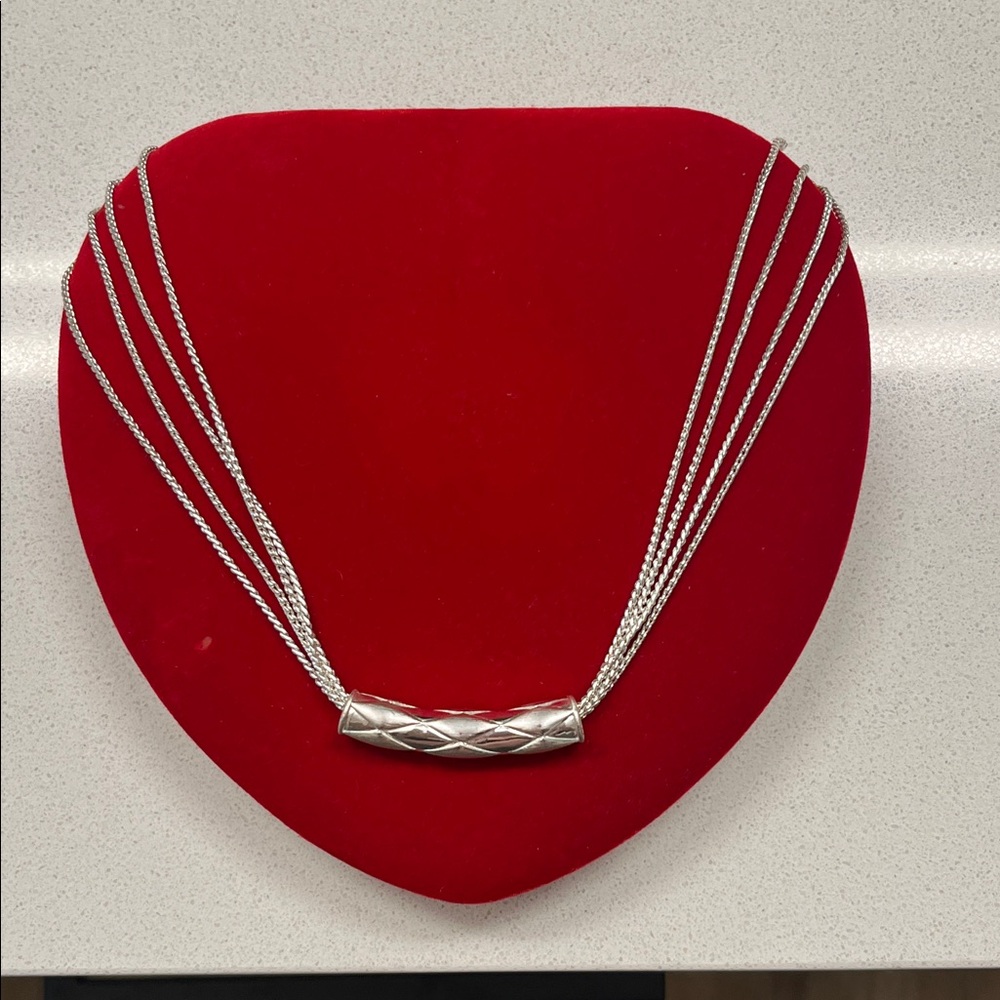Chic Silver Multi-Strand Necklace